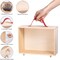 Wooden Display Case for Collectibles, Wood Gift Box Storage Container with Handle and Slide Acrylic Lid, Shadow Box Unfinished Rustic Desktop Box for Dolls, Collections 10.4'' x 3.6'' x 8''